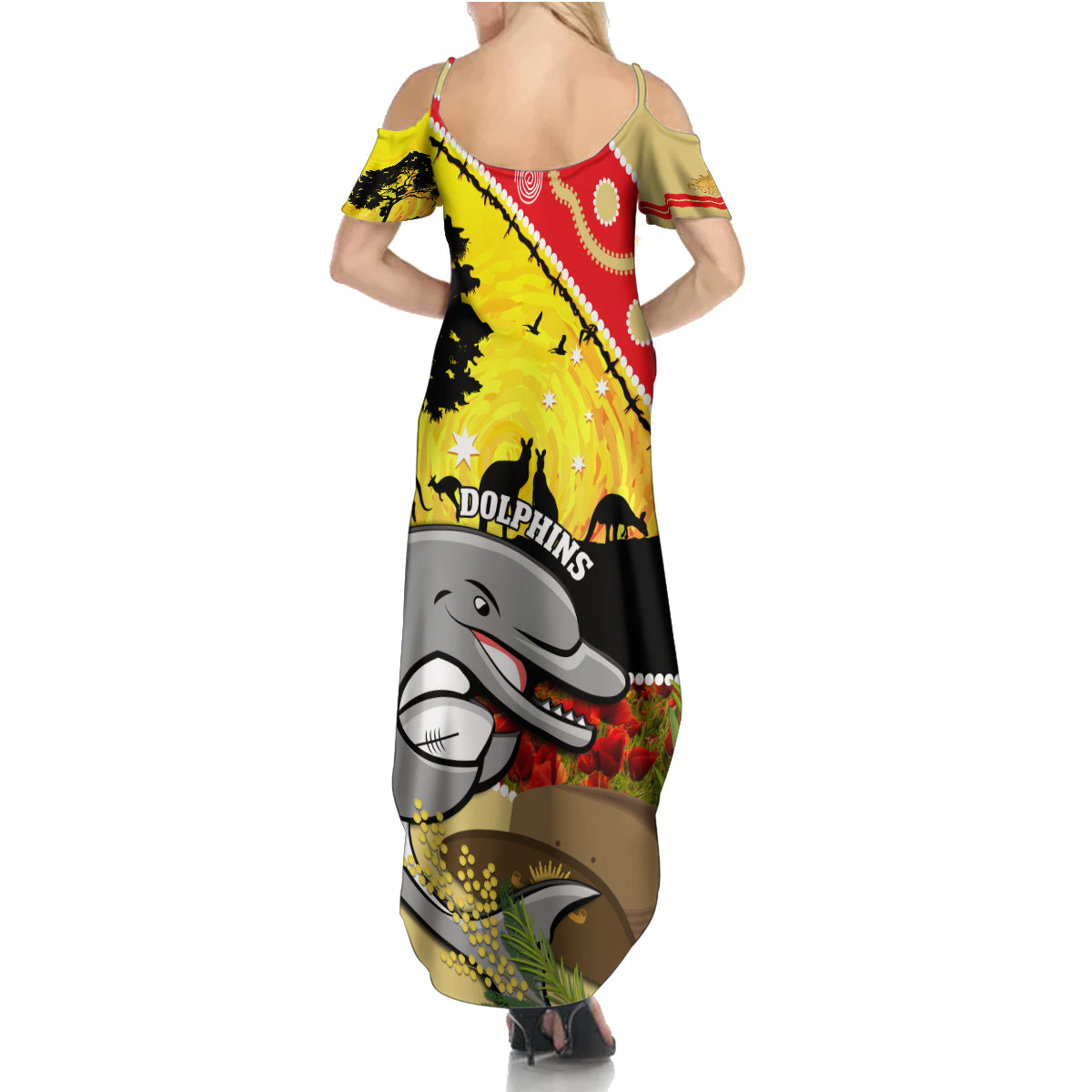 Dolphins ANZAC Day Summer Maxi Dress Rosemary Starring Night Style