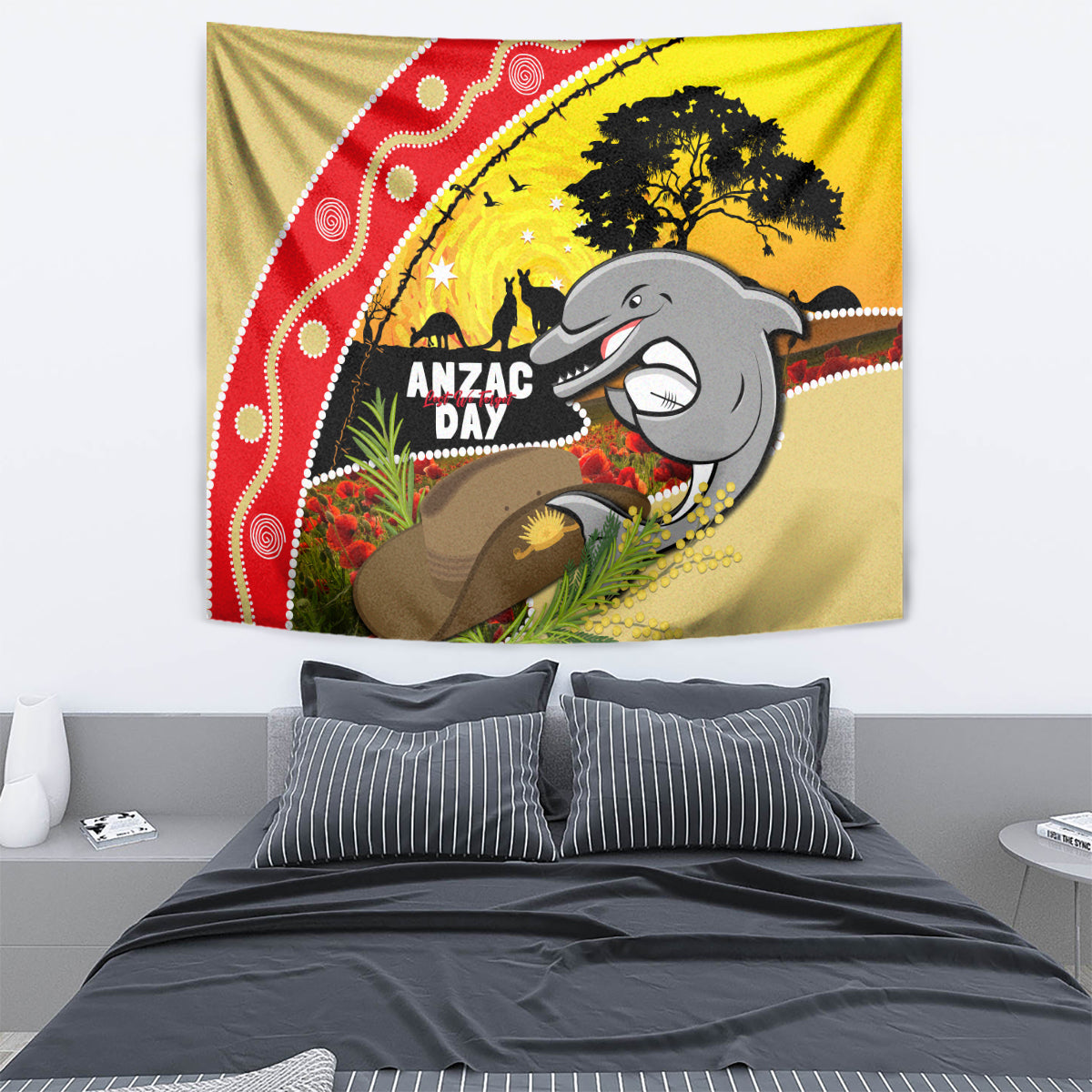 Dolphins ANZAC Day Tapestry Rosemary Starring Night Style