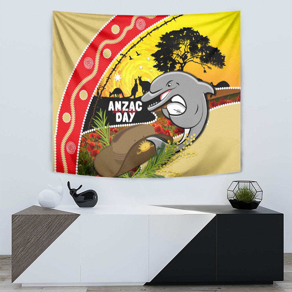 Dolphins ANZAC Day Tapestry Rosemary Starring Night Style