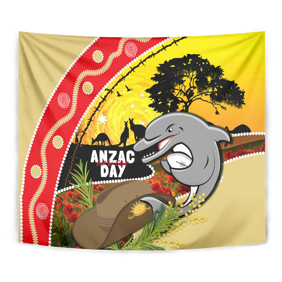 Dolphins ANZAC Day Tapestry Rosemary Starring Night Style