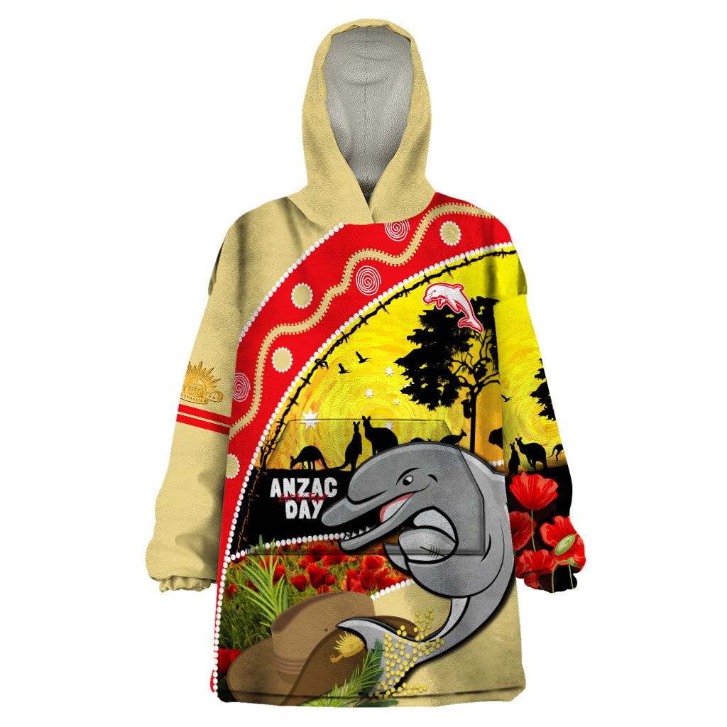 Dolphins ANZAC Day Wearable Blanket Hoodie Rosemary Starring Night Style