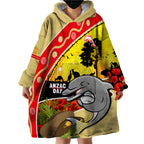 Dolphins ANZAC Day Wearable Blanket Hoodie Rosemary Starring Night Style