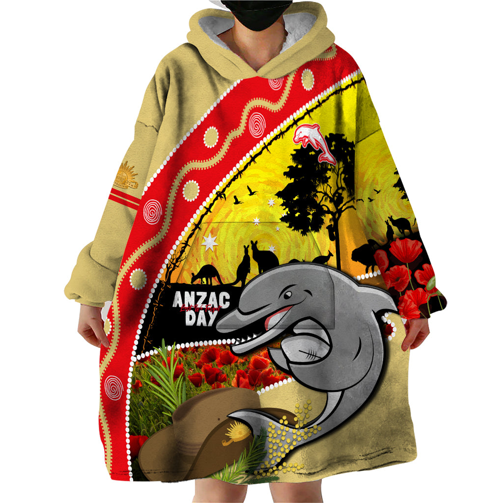 Dolphins ANZAC Day Wearable Blanket Hoodie Rosemary Starring Night Style