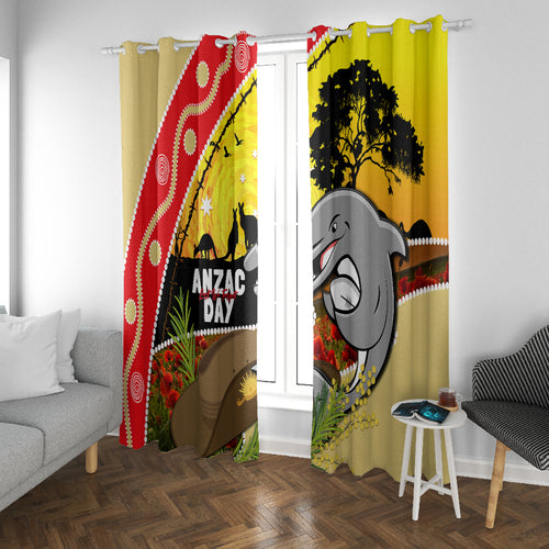 Dolphins ANZAC Day Window Curtain Rosemary Starring Night Style