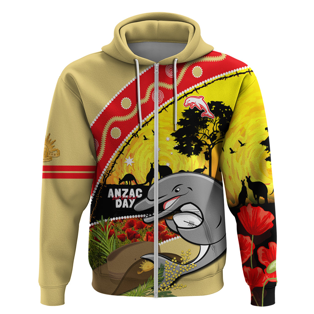 Dolphins ANZAC Day Zip Hoodie Rosemary Starring Night Style