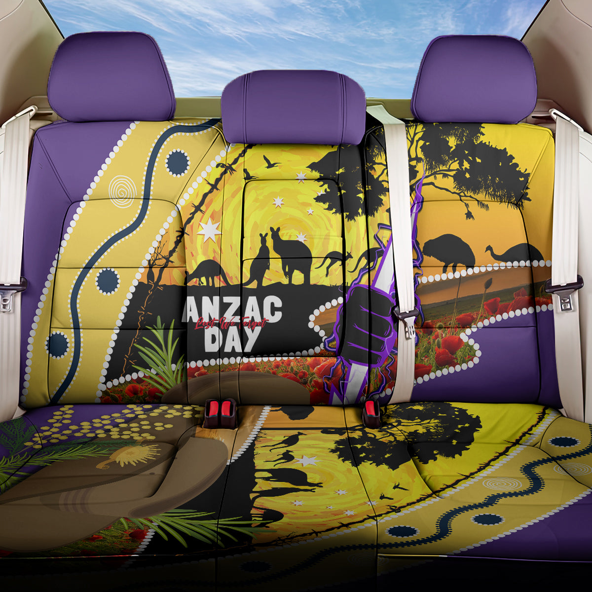 Storm ANZAC Day Back Car Seat Cover Rosemary Starring Night Style