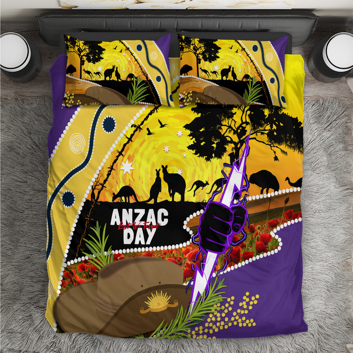 Storm ANZAC Day Bedding Set Rosemary Starring Night Style