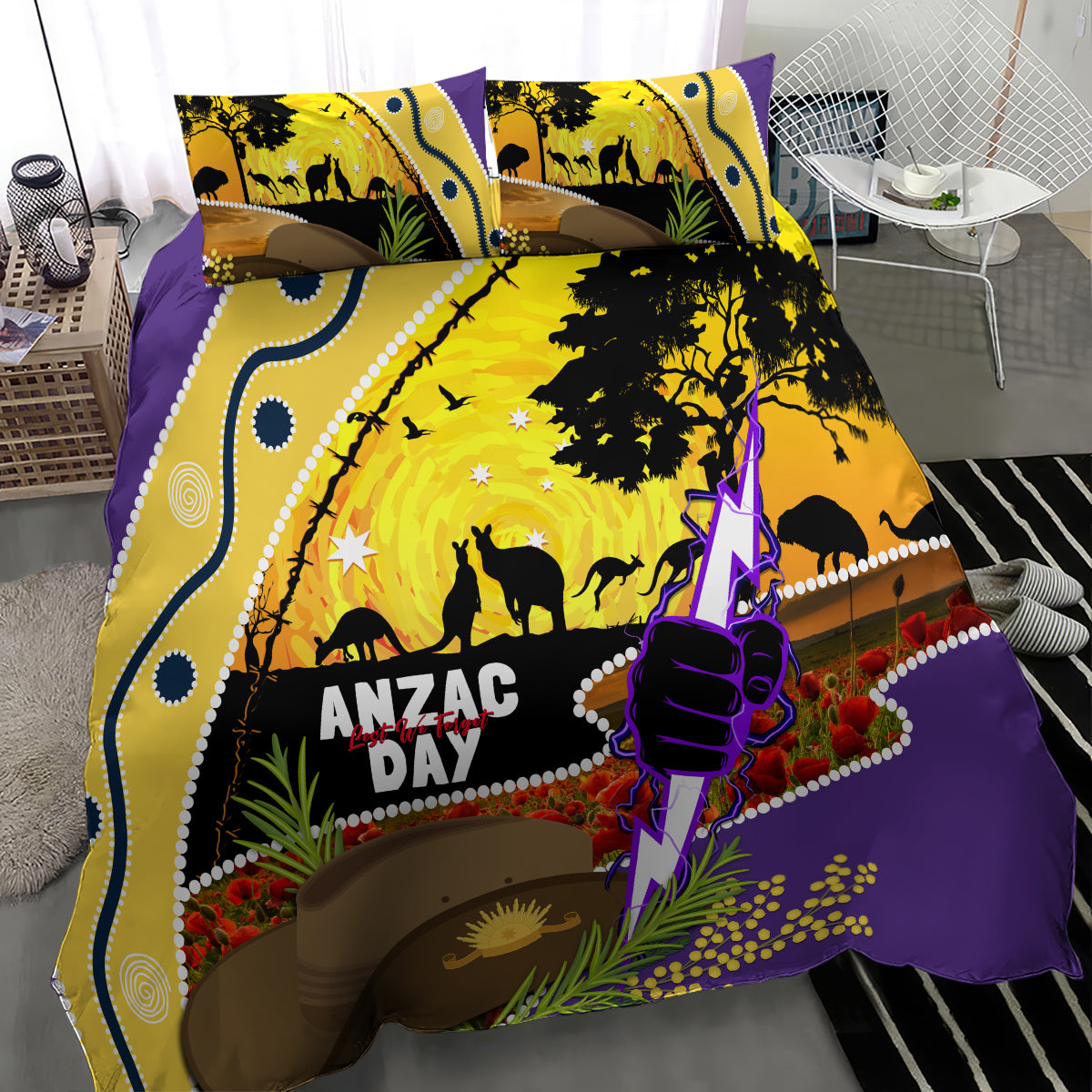 Storm ANZAC Day Bedding Set Rosemary Starring Night Style