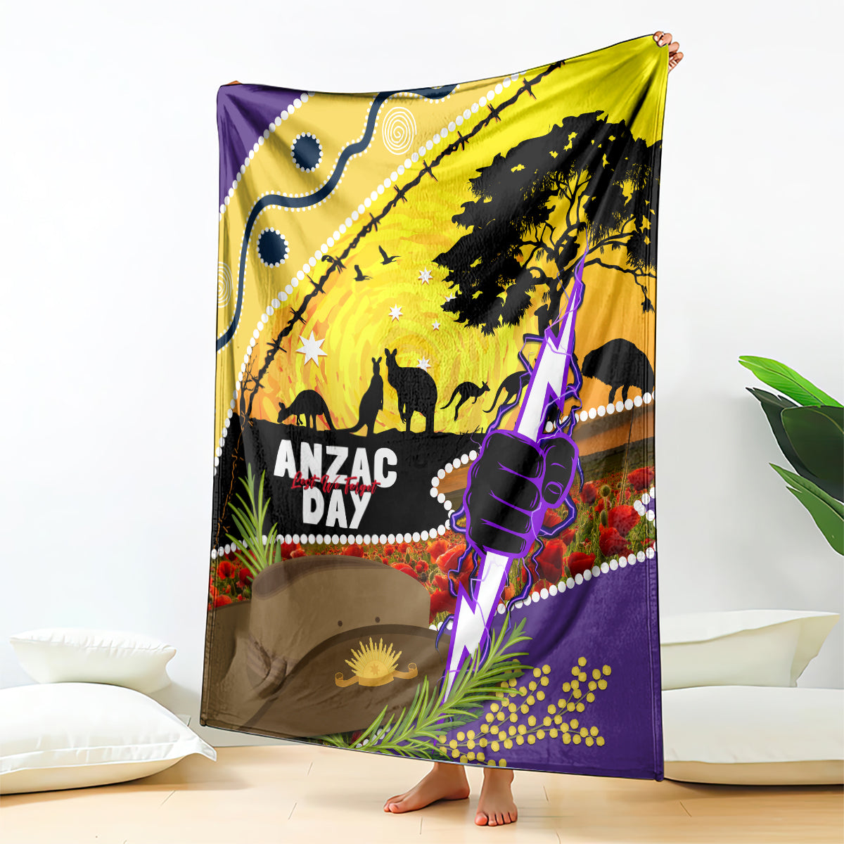 Storm ANZAC Day Blanket Rosemary Starring Night Style