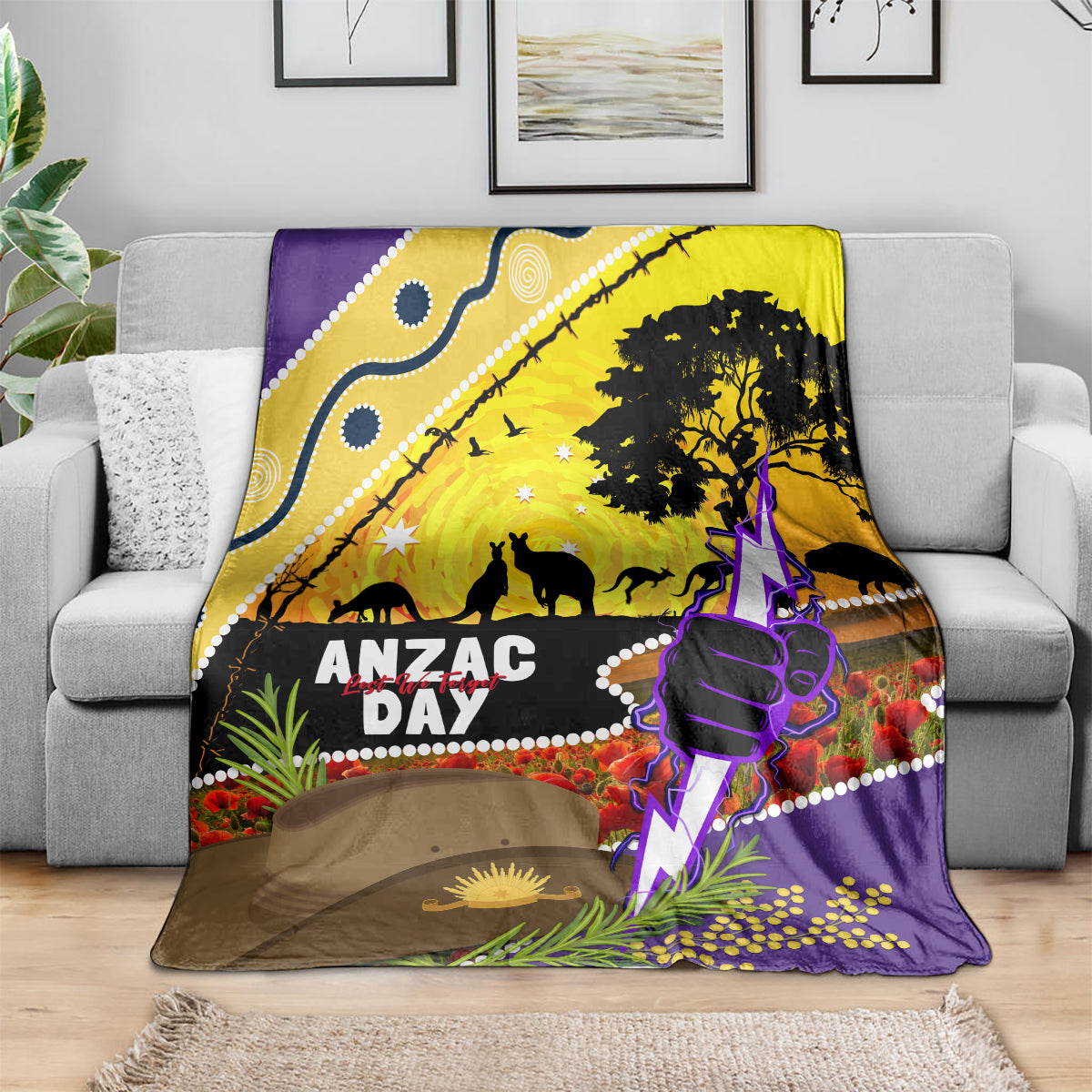 Storm ANZAC Day Blanket Rosemary Starring Night Style