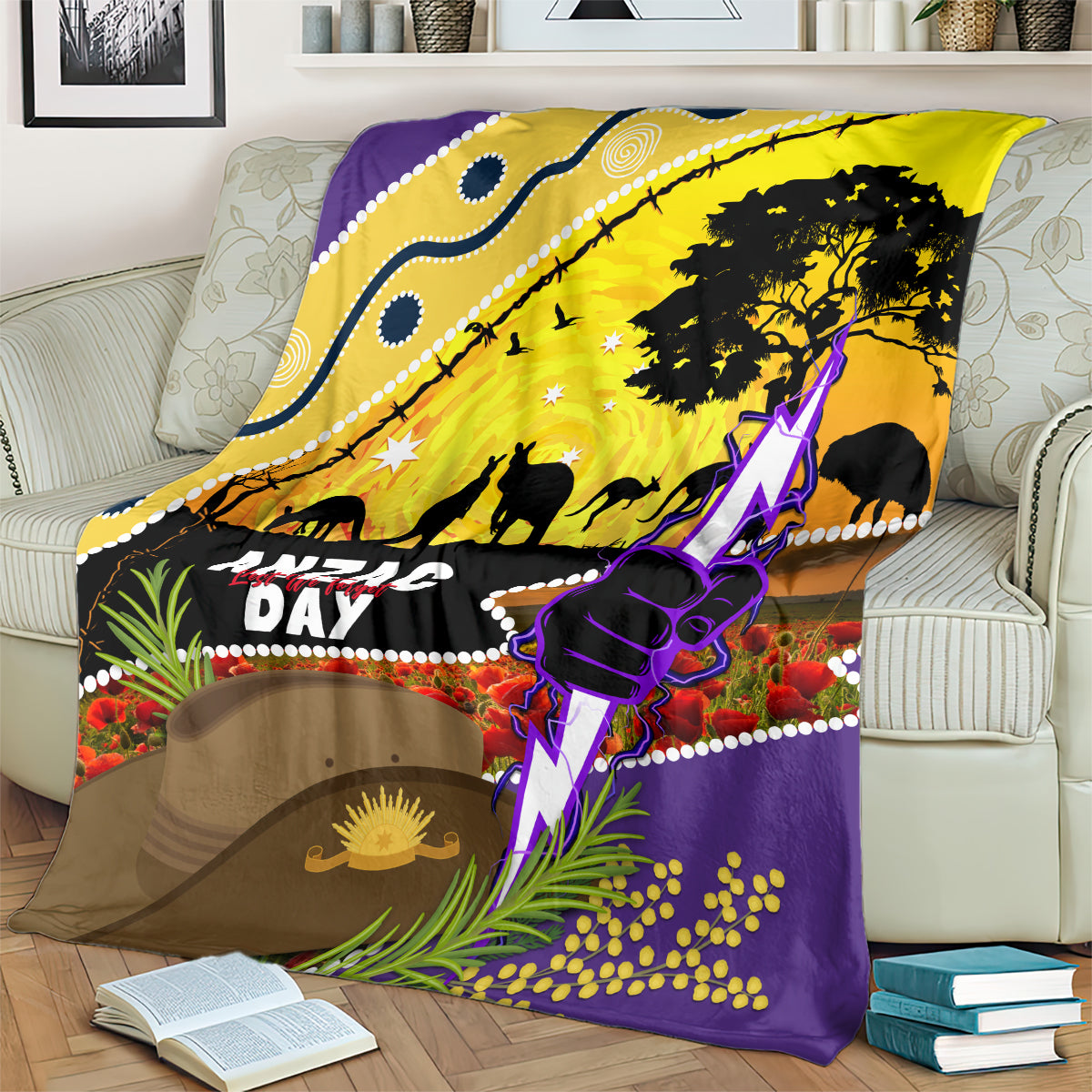 Storm ANZAC Day Blanket Rosemary Starring Night Style
