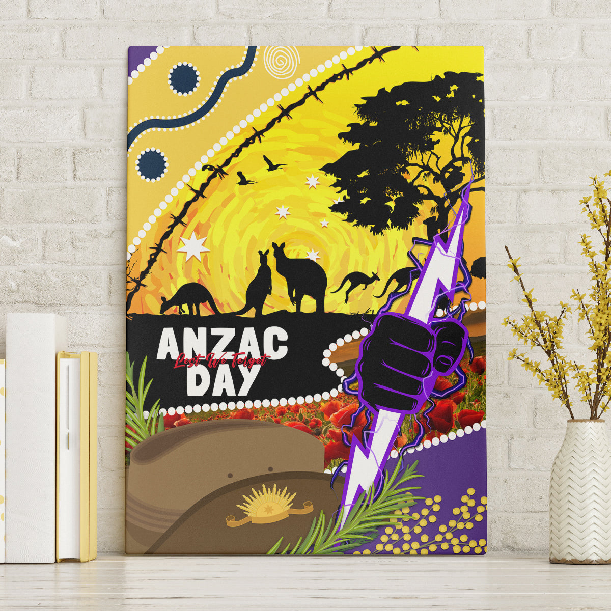 Storm ANZAC Day Canvas Wall Art Rosemary Starring Night Style