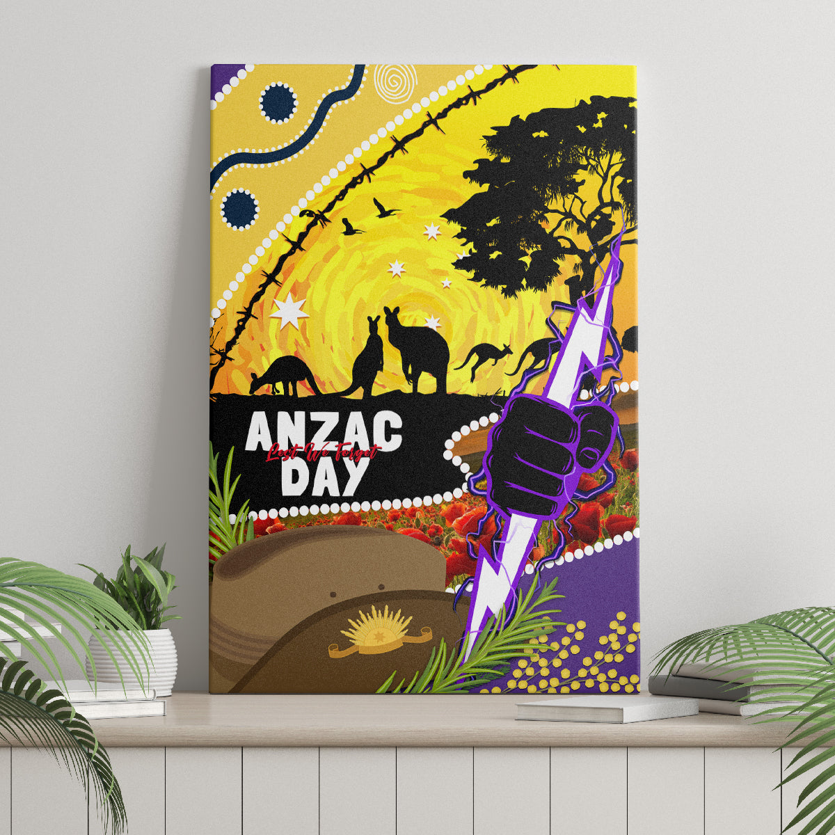 Storm ANZAC Day Canvas Wall Art Rosemary Starring Night Style