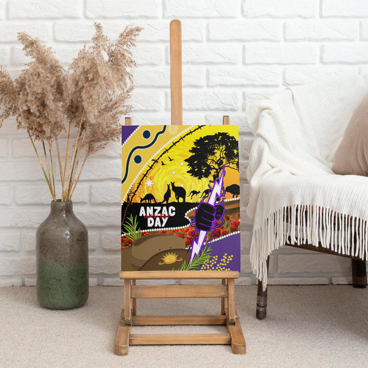 Storm ANZAC Day Canvas Wall Art Rosemary Starring Night Style