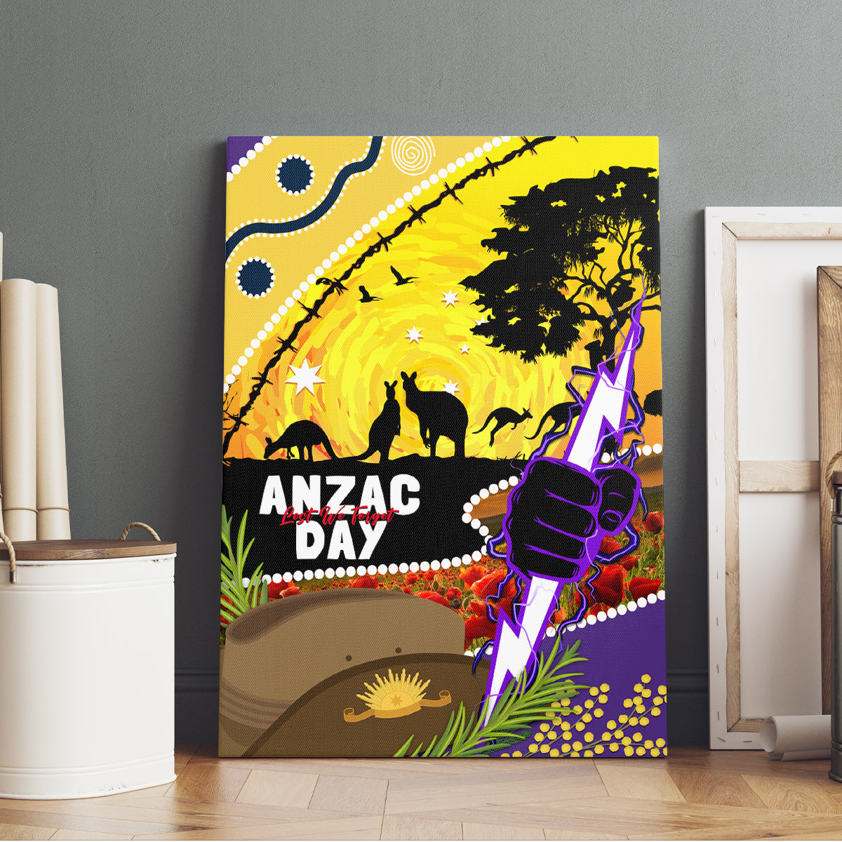 Storm ANZAC Day Canvas Wall Art Rosemary Starring Night Style