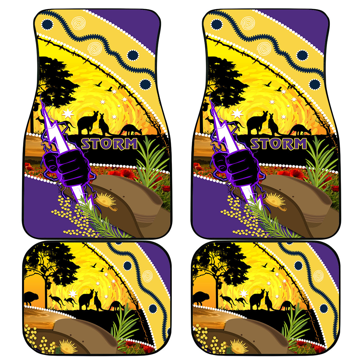 Storm ANZAC Day Car Mats Rosemary Starring Night Style