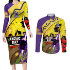 Storm ANZAC Day Couples Matching Long Sleeve Bodycon Dress and Long Sleeve Button Shirt Rosemary Starring Night Style