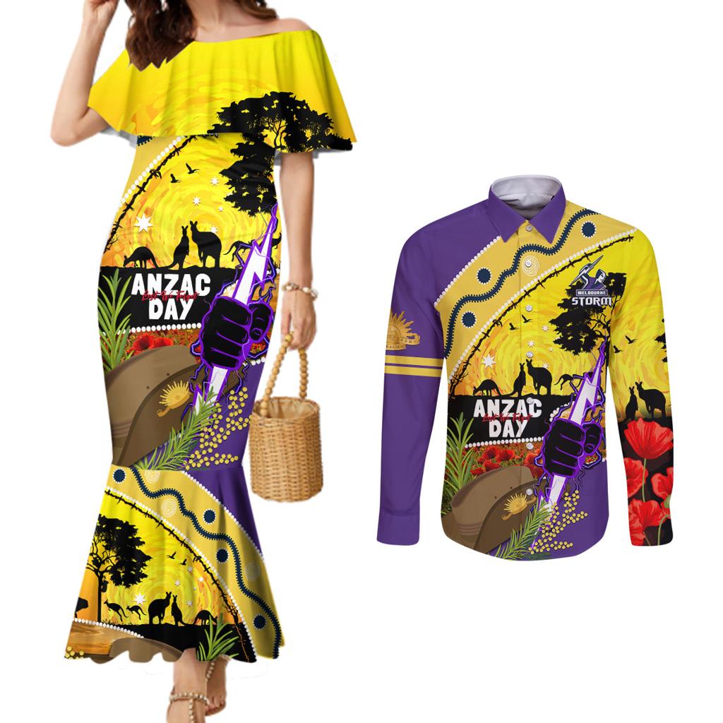 Storm ANZAC Day Couples Matching Mermaid Dress and Long Sleeve Button Shirt Rosemary Starring Night Style