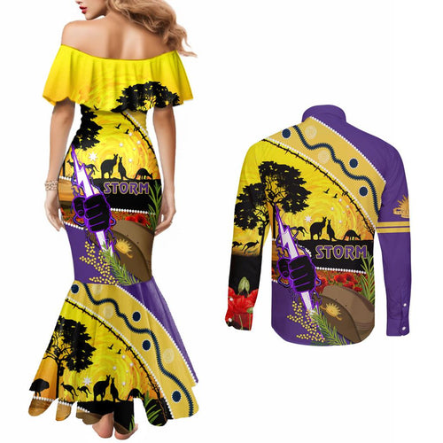Storm ANZAC Day Couples Matching Mermaid Dress and Long Sleeve Button Shirt Rosemary Starring Night Style