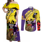 Storm ANZAC Day Couples Matching Off Shoulder Maxi Dress and Long Sleeve Button Shirt Rosemary Starring Night Style