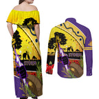 Storm ANZAC Day Couples Matching Off Shoulder Maxi Dress and Long Sleeve Button Shirt Rosemary Starring Night Style