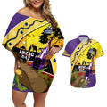 Storm ANZAC Day Couples Matching Off Shoulder Short Dress and Hawaiian Shirt Rosemary Starring Night Style