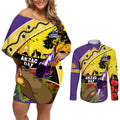 Storm ANZAC Day Couples Matching Off Shoulder Short Dress and Long Sleeve Button Shirt Rosemary Starring Night Style