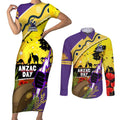 Storm ANZAC Day Couples Matching Short Sleeve Bodycon Dress and Long Sleeve Button Shirt Rosemary Starring Night Style