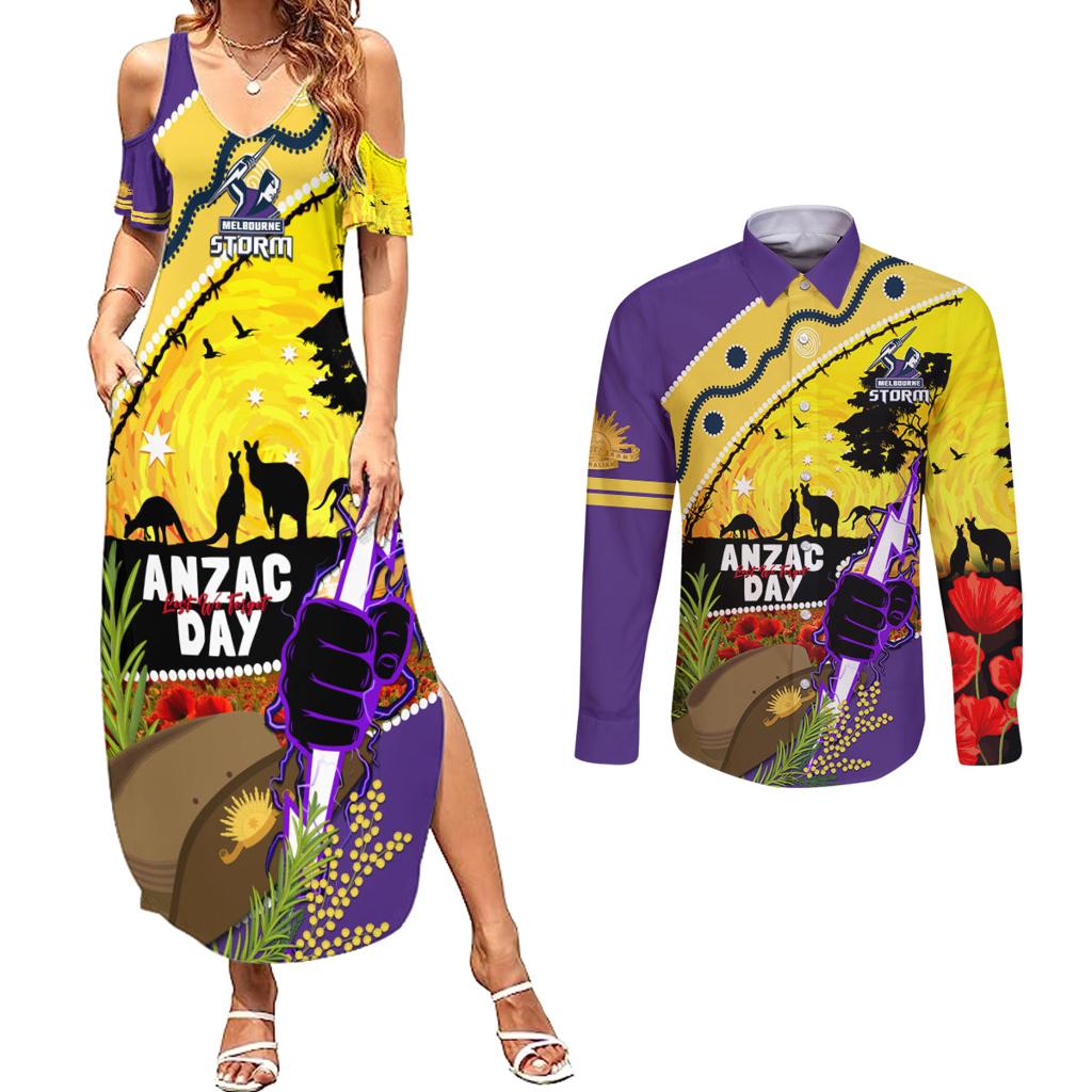 Storm ANZAC Day Couples Matching Summer Maxi Dress and Long Sleeve Button Shirt Rosemary Starring Night Style