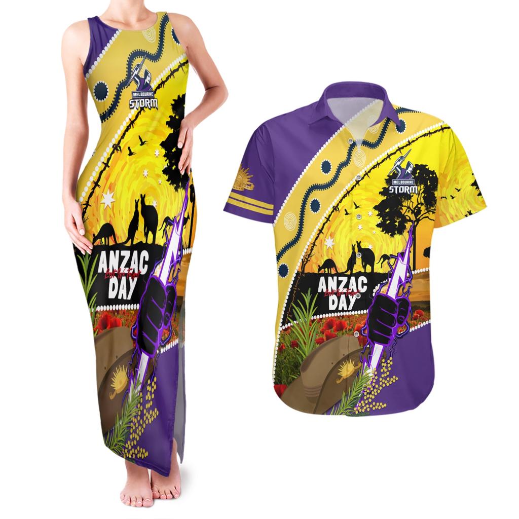 Storm ANZAC Day Couples Matching Tank Maxi Dress and Hawaiian Shirt Rosemary Starring Night Style