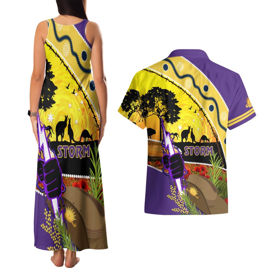 Storm ANZAC Day Couples Matching Tank Maxi Dress and Hawaiian Shirt Rosemary Starring Night Style