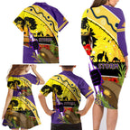 Storm ANZAC Day Family Matching Long Sleeve Bodycon Dress and Hawaiian Shirt Rosemary Starring Night Style