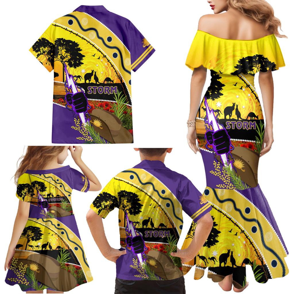 Storm ANZAC Day Family Matching Mermaid Dress and Hawaiian Shirt Rosemary Starring Night Style