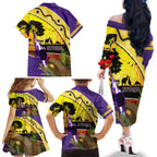 Storm ANZAC Day Family Matching Off Shoulder Long Sleeve Dress and Hawaiian Shirt Rosemary Starring Night Style