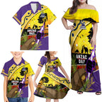 Storm ANZAC Day Family Matching Off Shoulder Maxi Dress and Hawaiian Shirt Rosemary Starring Night Style