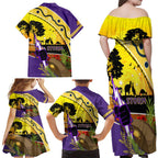 Storm ANZAC Day Family Matching Off Shoulder Maxi Dress and Hawaiian Shirt Rosemary Starring Night Style