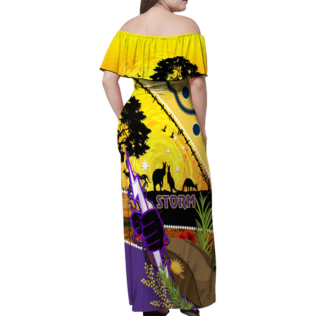 Storm ANZAC Day Family Matching Off Shoulder Maxi Dress and Hawaiian Shirt Rosemary Starring Night Style