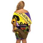 Storm ANZAC Day Family Matching Off Shoulder Short Dress and Hawaiian Shirt Rosemary Starring Night Style