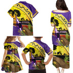Storm ANZAC Day Family Matching Puletasi and Hawaiian Shirt Rosemary Starring Night Style