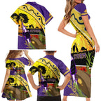 Storm ANZAC Day Family Matching Short Sleeve Bodycon Dress and Hawaiian Shirt Rosemary Starring Night Style
