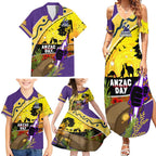 Storm ANZAC Day Family Matching Summer Maxi Dress and Hawaiian Shirt Rosemary Starring Night Style