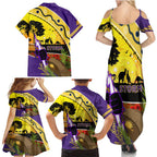 Storm ANZAC Day Family Matching Summer Maxi Dress and Hawaiian Shirt Rosemary Starring Night Style