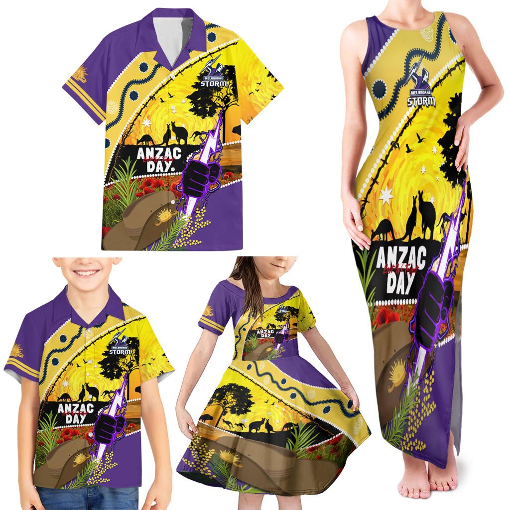 Storm ANZAC Day Family Matching Tank Maxi Dress and Hawaiian Shirt Rosemary Starring Night Style