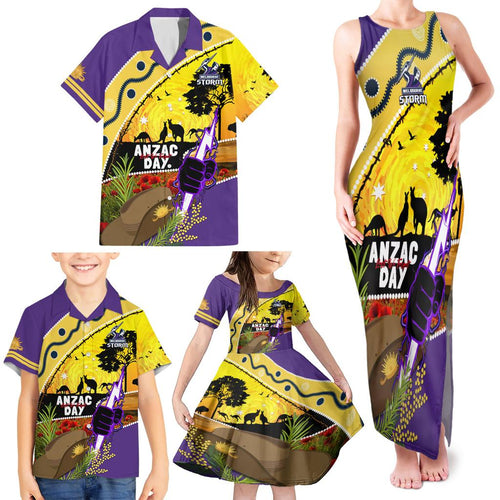 Storm ANZAC Day Family Matching Tank Maxi Dress and Hawaiian Shirt Rosemary Starring Night Style