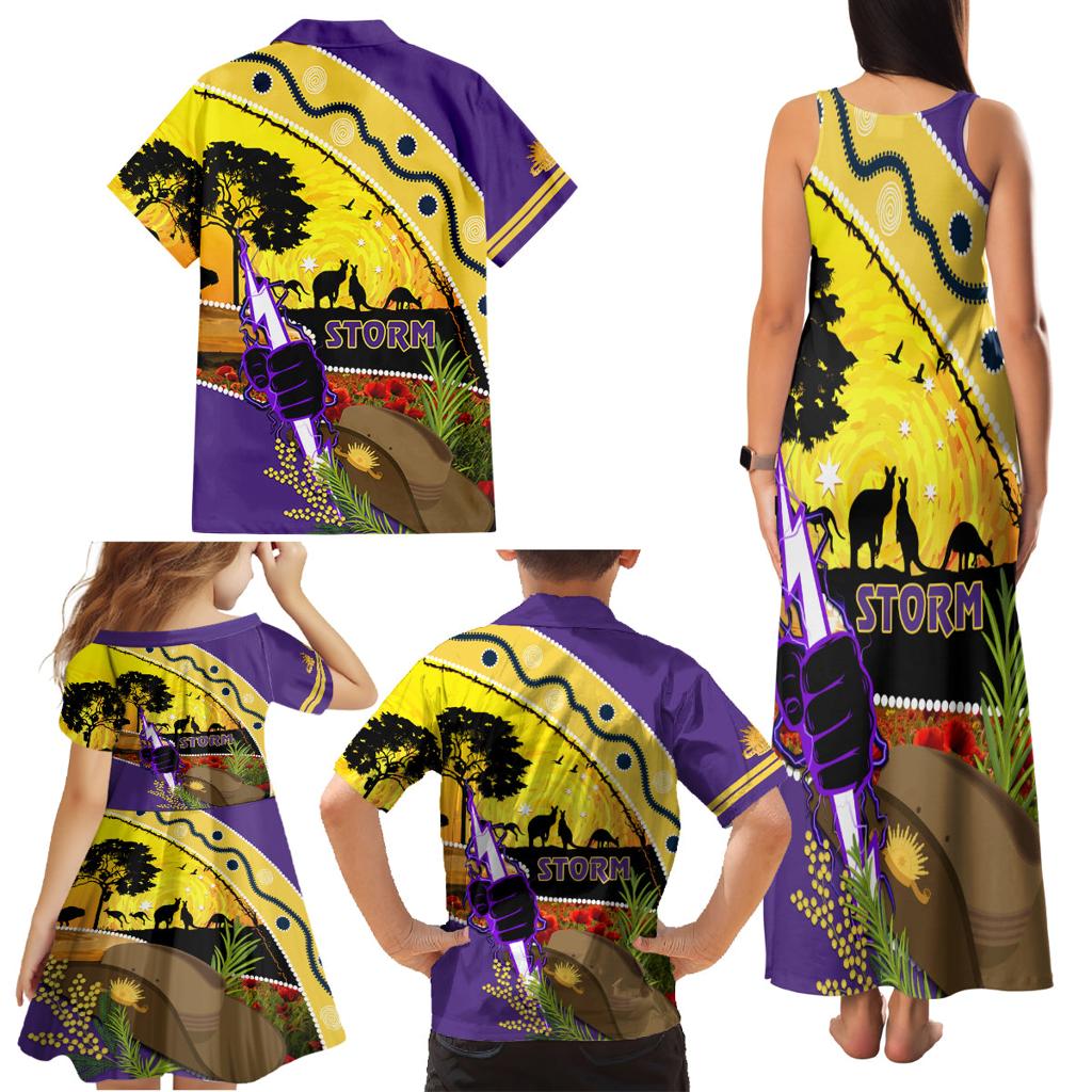 Storm ANZAC Day Family Matching Tank Maxi Dress and Hawaiian Shirt Rosemary Starring Night Style