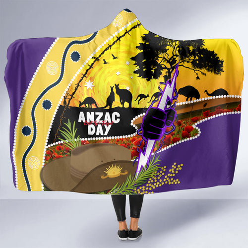 Storm ANZAC Day Hooded Blanket Rosemary Starring Night Style