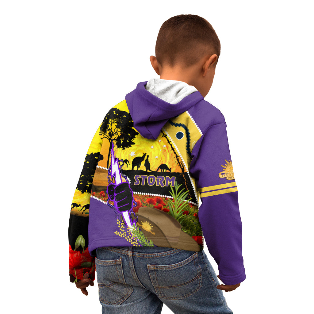 Storm ANZAC Day Kid Hoodie Rosemary Starring Night Style