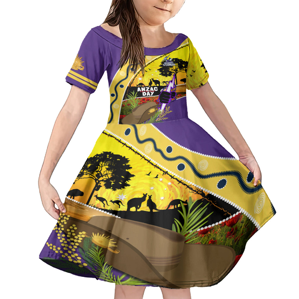 Storm ANZAC Day Kid Short Sleeve Dress Rosemary Starring Night Style