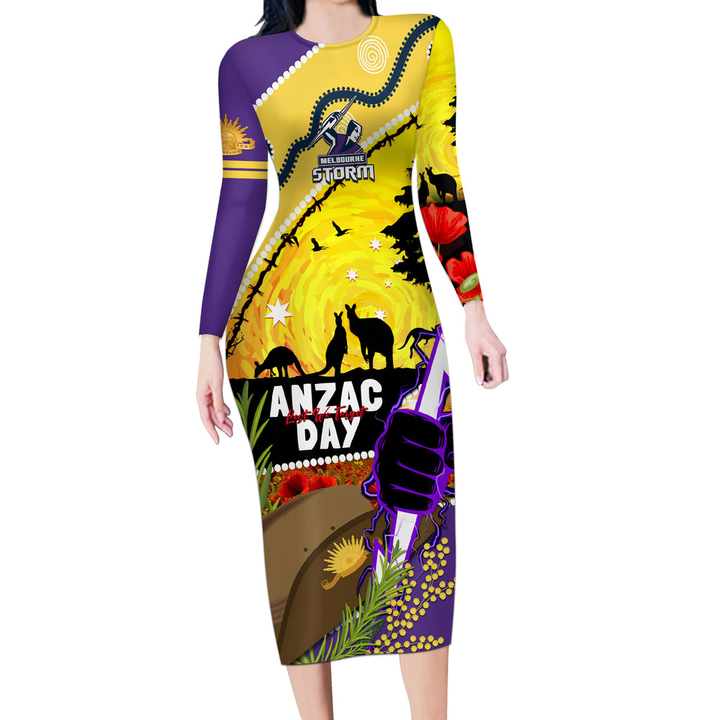Storm ANZAC Day Long Sleeve Bodycon Dress Rosemary Starring Night Style