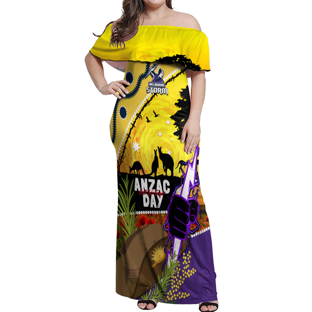 Storm ANZAC Day Off Shoulder Maxi Dress Rosemary Starring Night Style